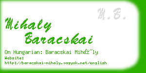 mihaly baracskai business card